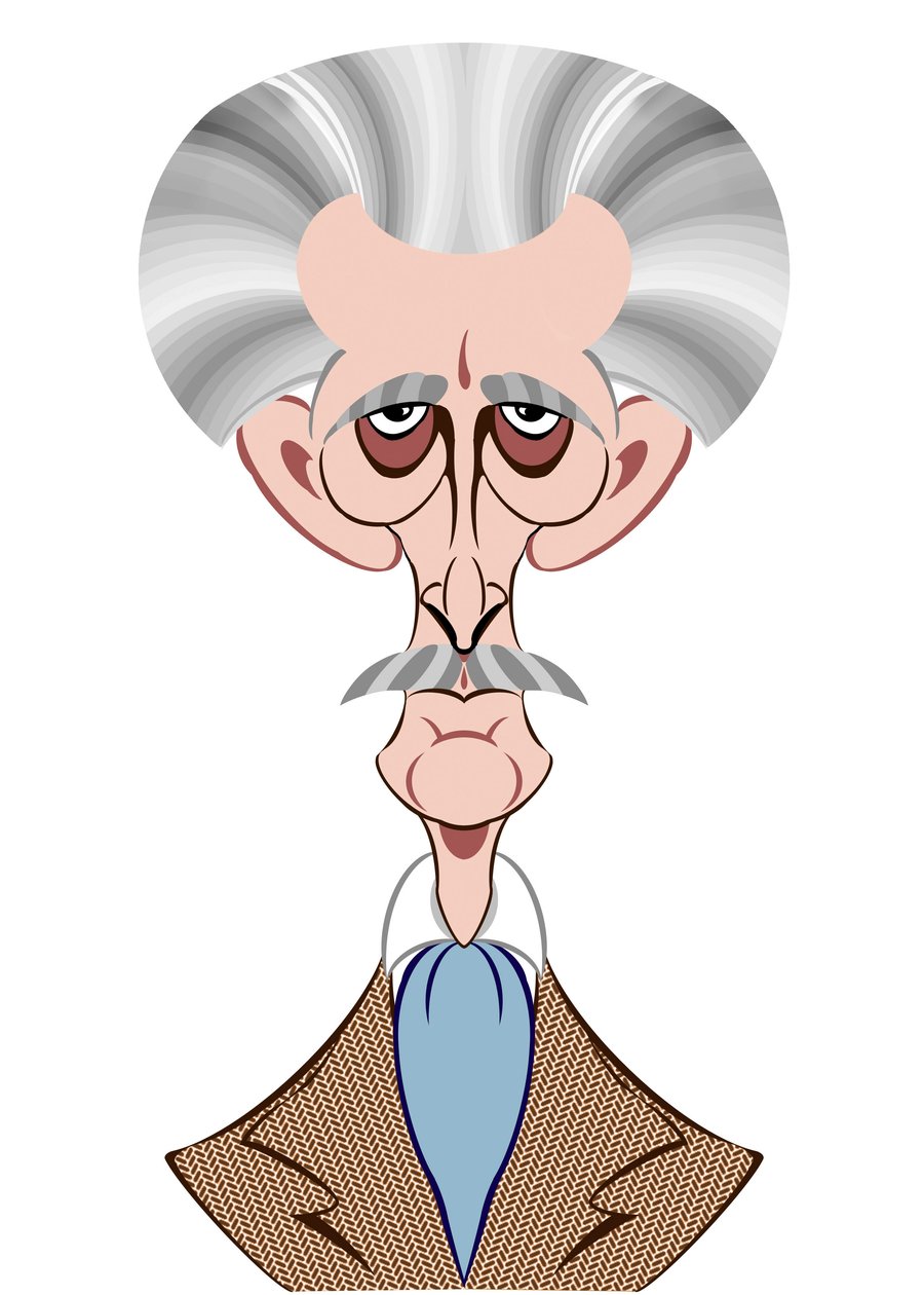Peter Cushing als Doctor Who - karikatuur door Neale Osborne