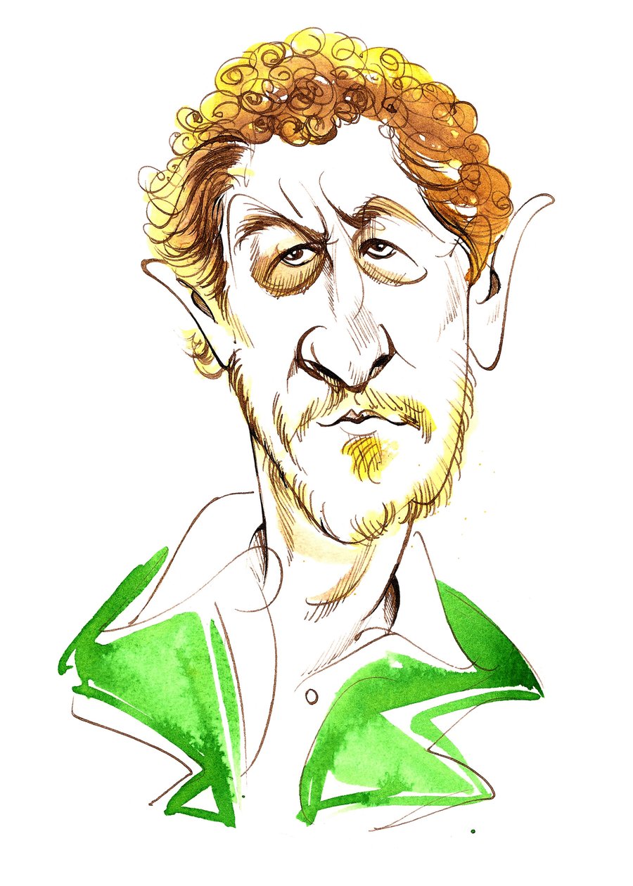 Sebastian Faulks - karikatuur door Neale Osborne