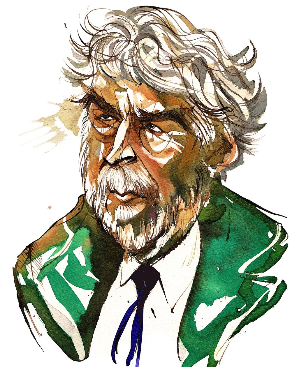 Sir Harrison Birtwistle - kleurenkarikatuur door Neale Osborne