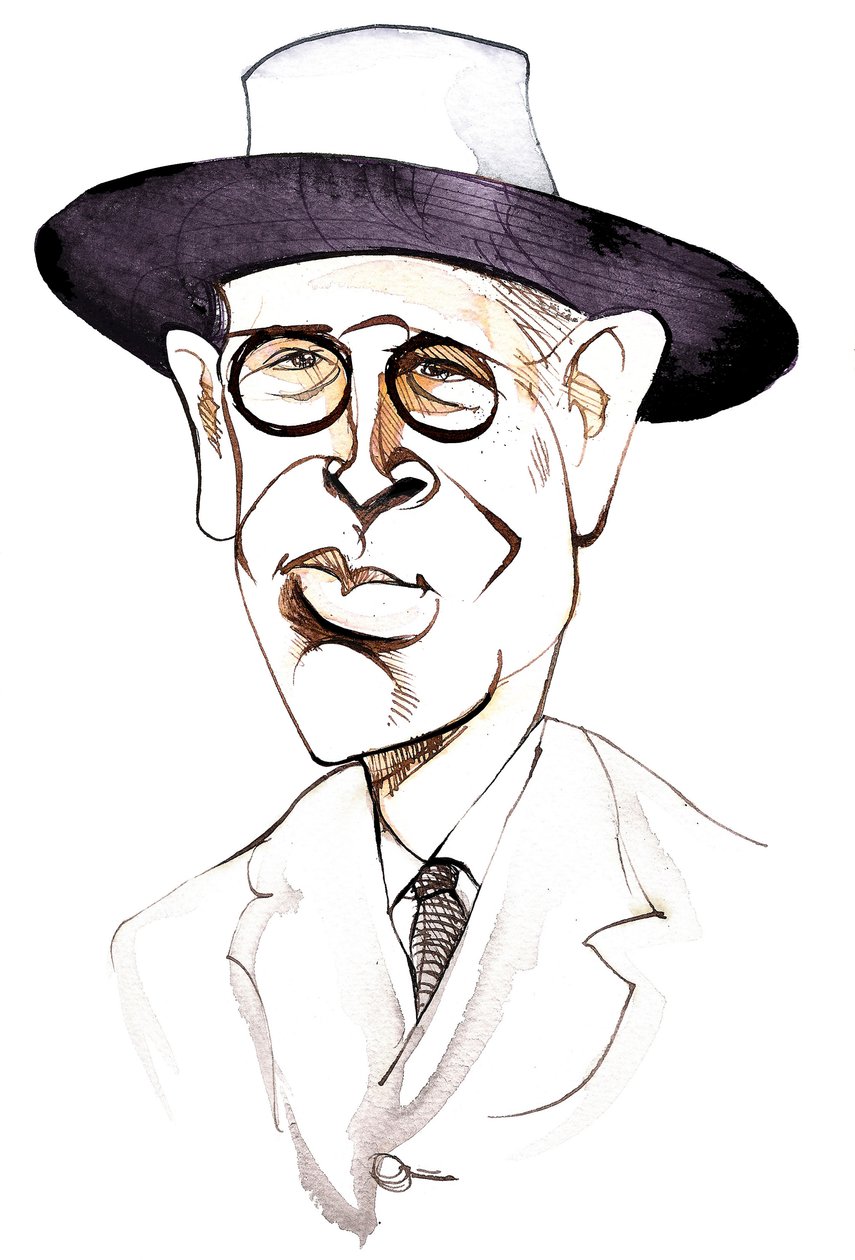 William Butler Yeats (Ierse dichter en toneelschrijver, 1865-1939); karikatuur door Neale Osborne