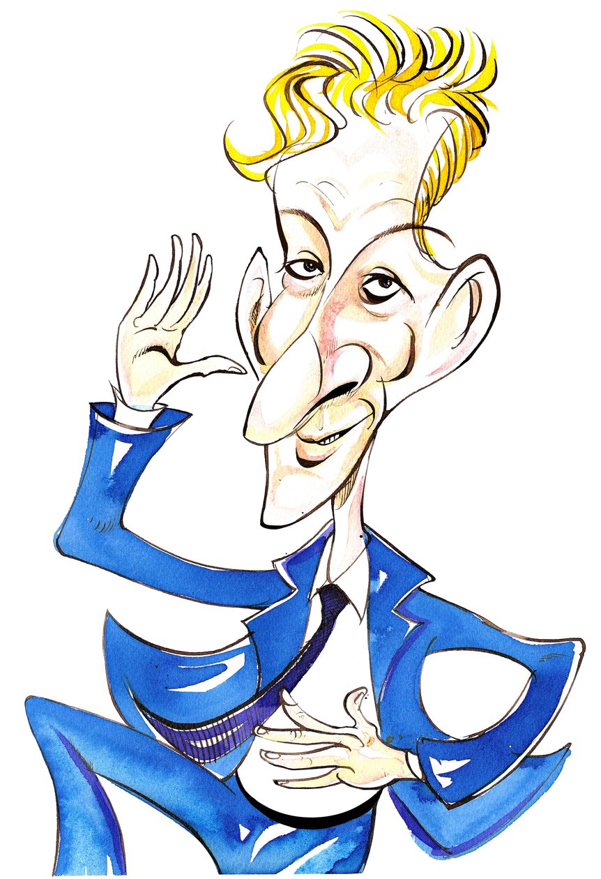 Danny Kaye - kleurenkarikatuur door Neale Osborne