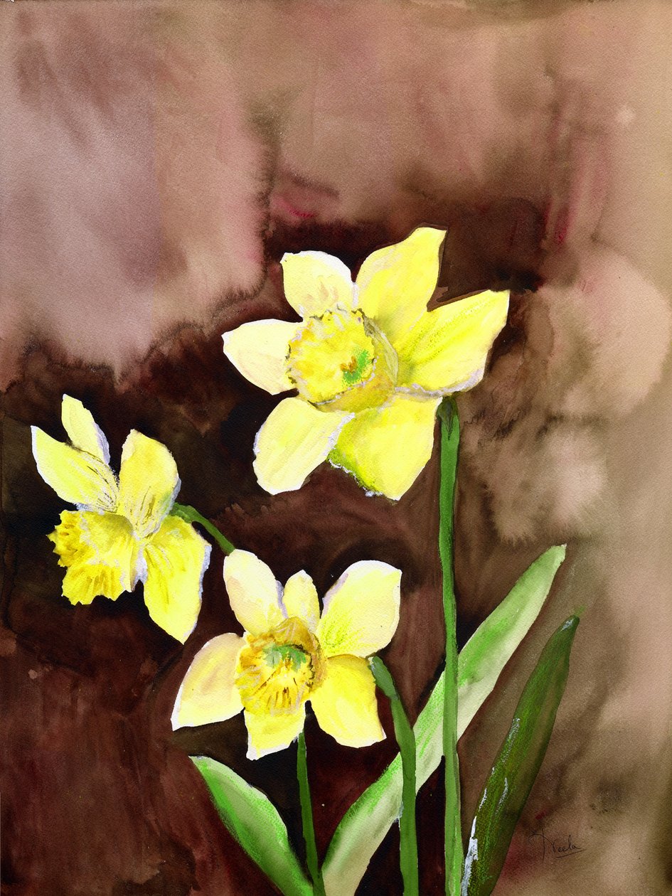 Gouden narcissen door Neela Pushparaj