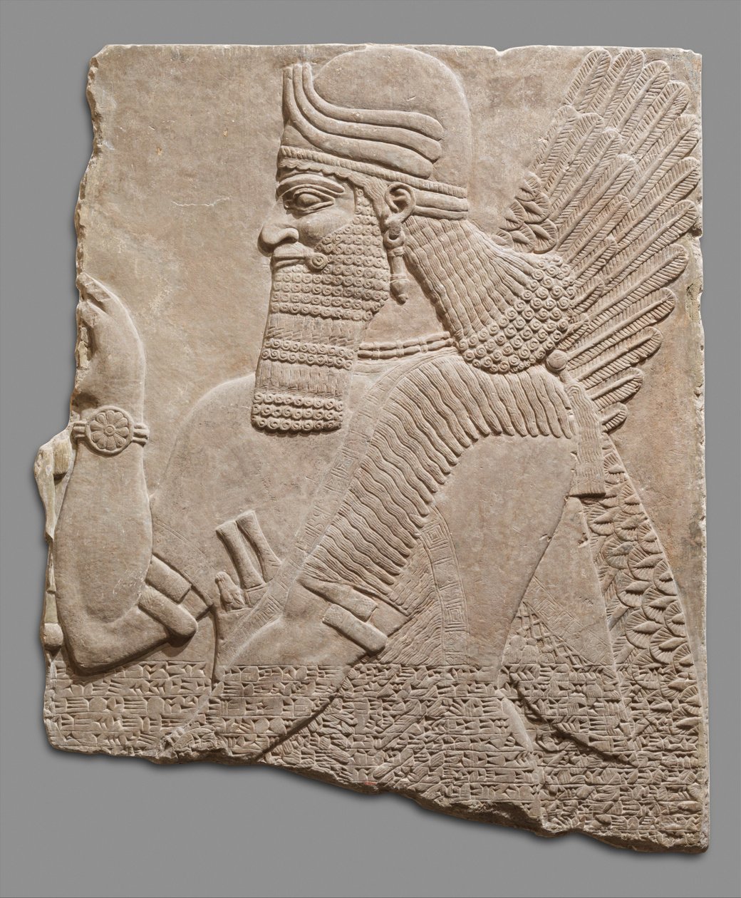 Reliëfpaneel van bovennatuurlijk figuur, ca. 883-59 v.Chr. door Neo Assyrian