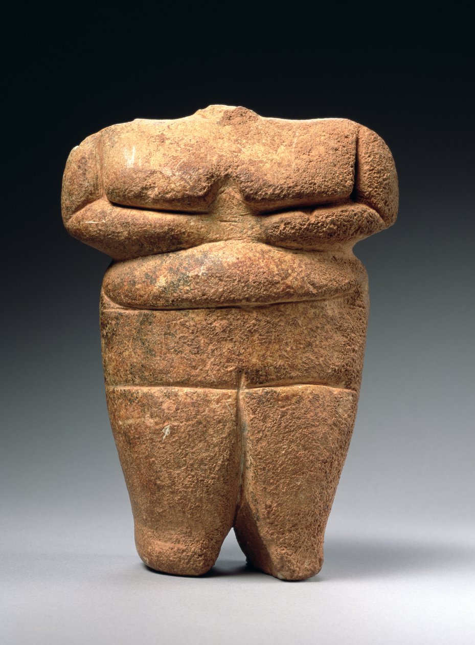 Neolithisch figuur, Griekenland, c.4500-4000 v.Chr. (kalksteen) door Neolithic