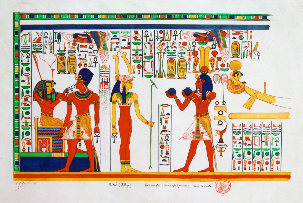 Muurschildering uit El-Kab, Egypte door Nestor l