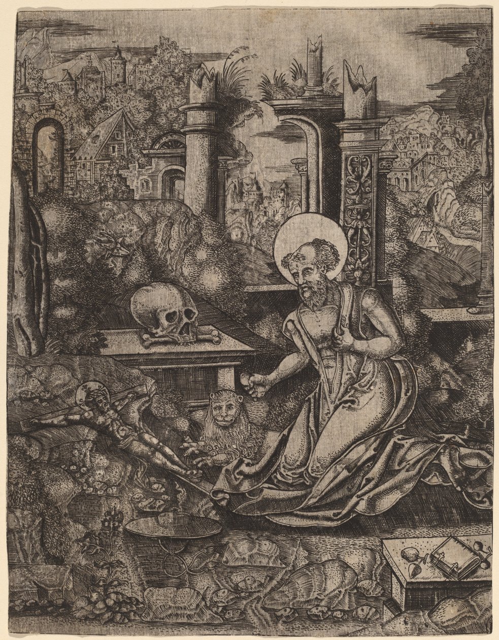 Sint Hiëronymus door Netherlandish 16th Century