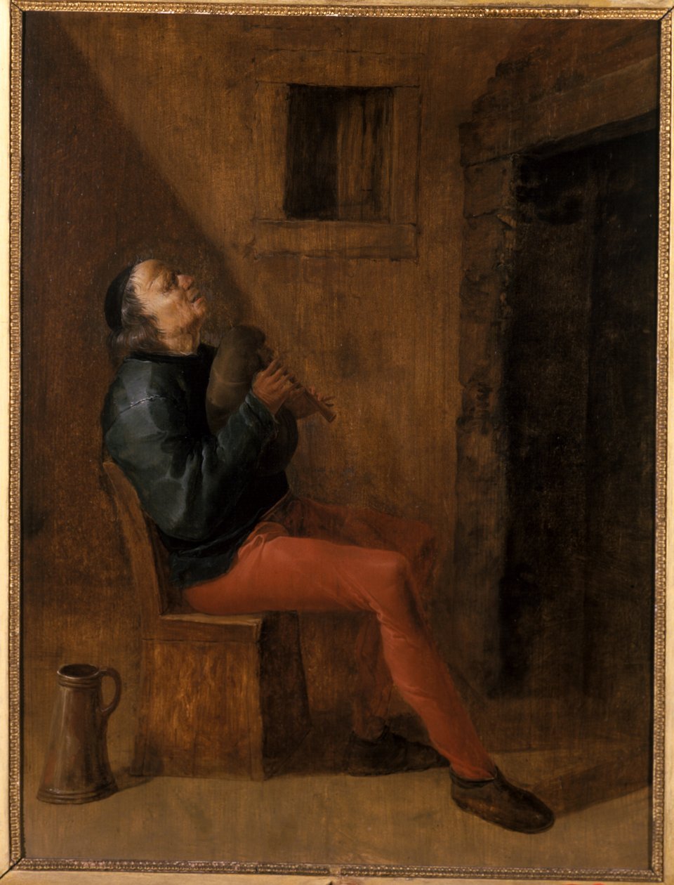 Oude doedelzakspeler door Netherlandish School