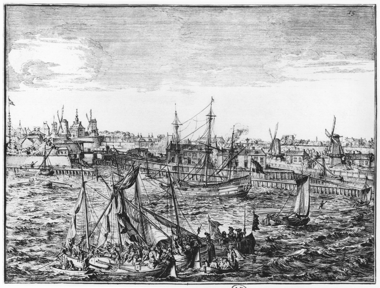 Zicht op Rotterdam door Netherlandish School