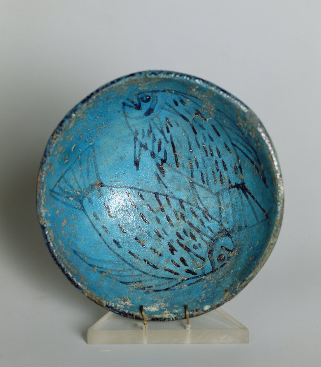 Schaal versierd met vissen door New Kingdom Egyptian