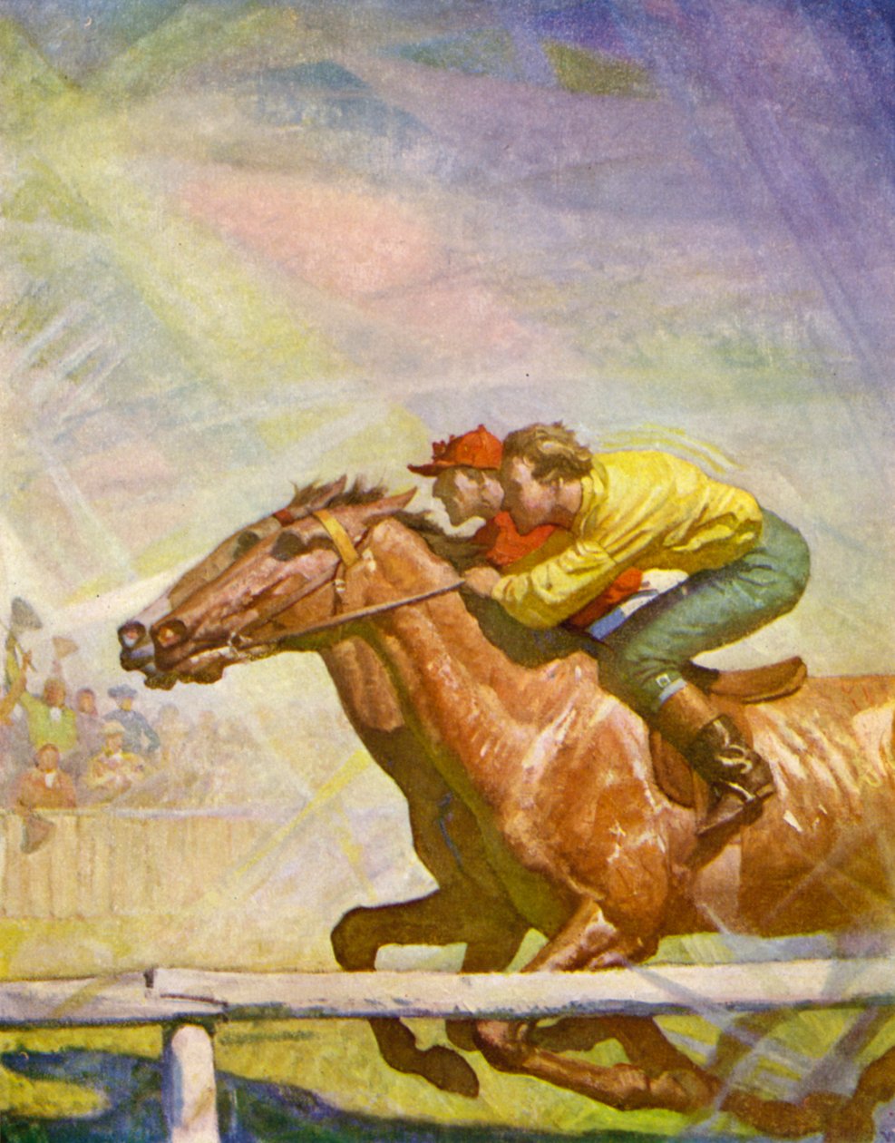 De paardenrace door Newell Convers Wyeth