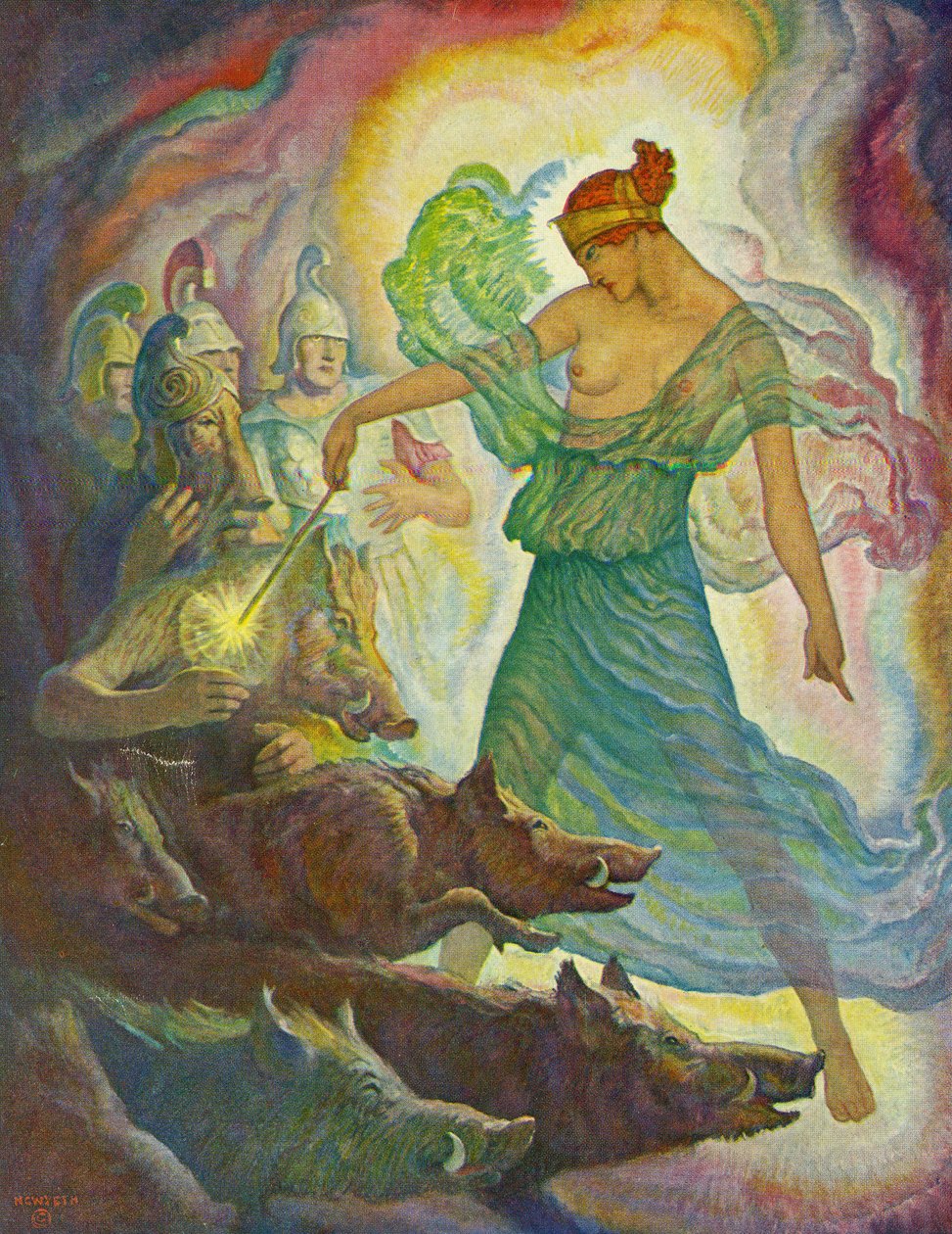 Circe en de zwijnen door Newell Convers Wyeth