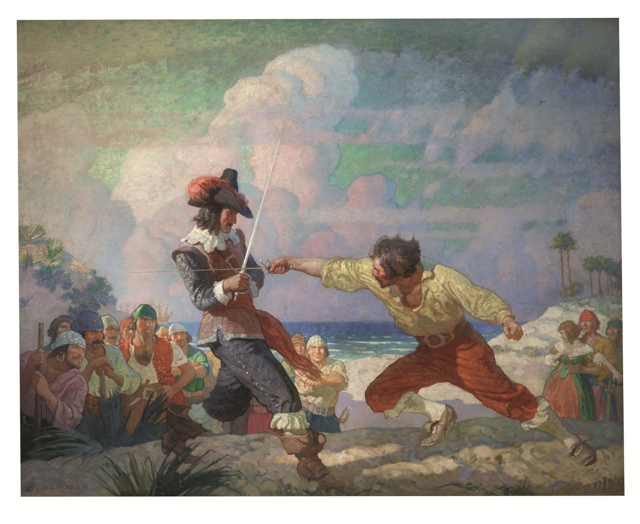 Het duel op het strand door Newell Convers Wyeth