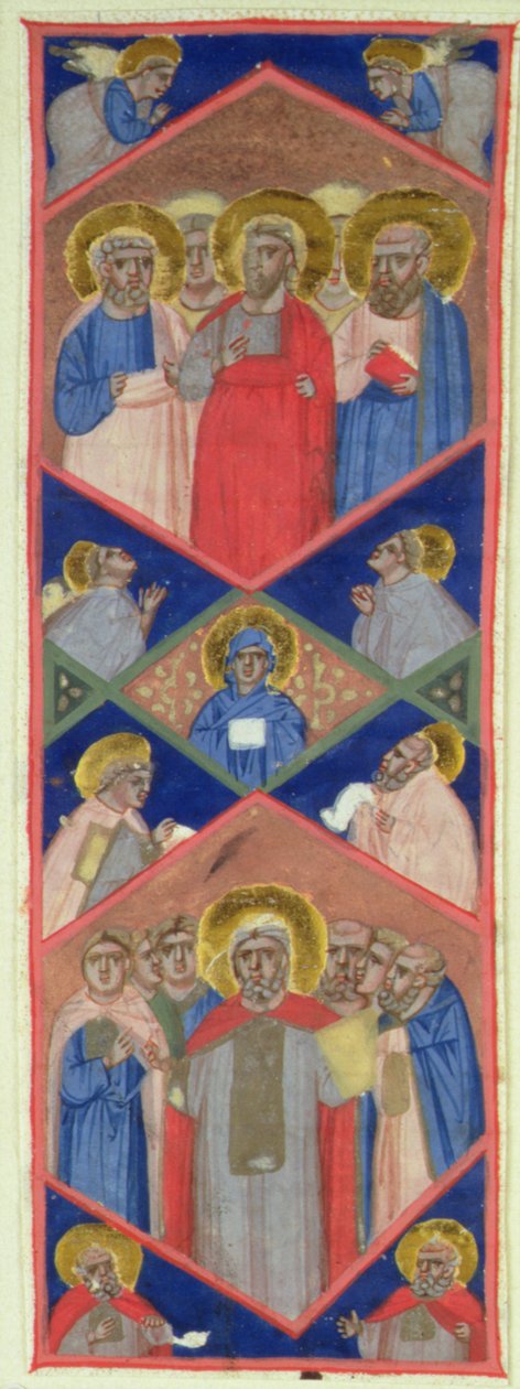 Acht Heiligen, waaronder St. Petrus, St. Andreas, St. Stefanus, St. Laurentius, een pausheilige, St. Antonius Abt en vier andere heiligen door Niccolo di Giacomo