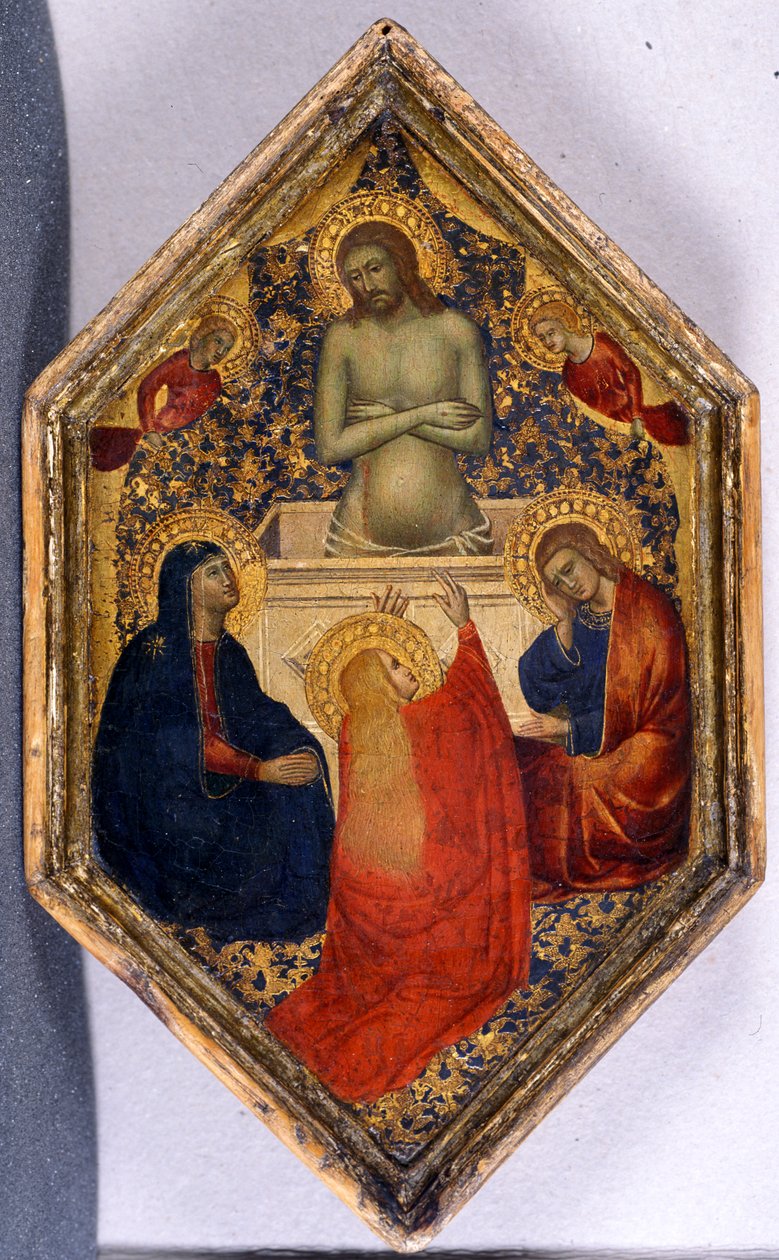 Christus als de Man van Smarten met Maria, Johannes en Maria Magdalena door Niccolò Pietro di Gerini