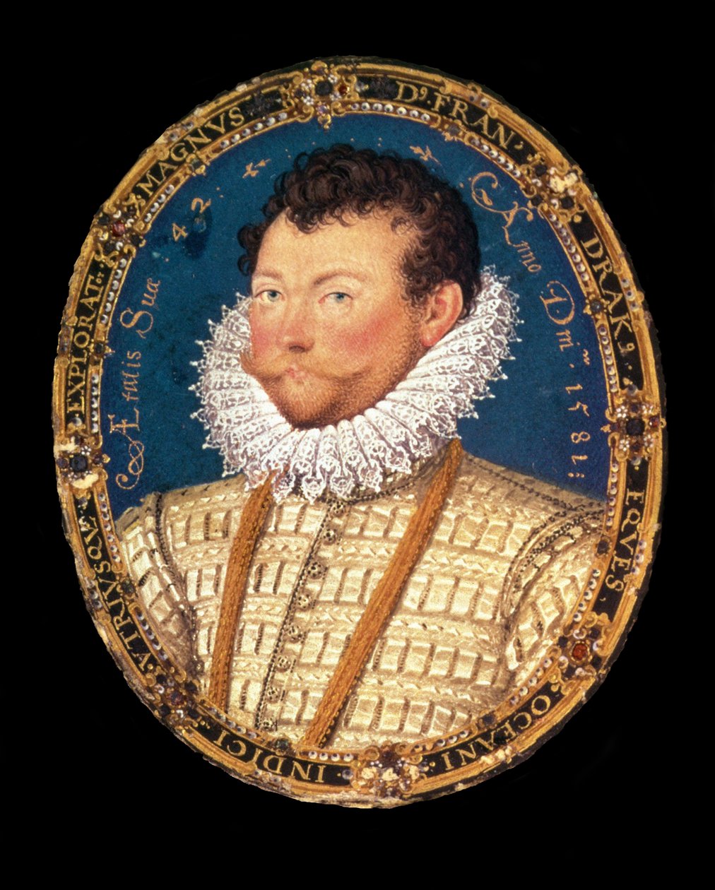 Portret van Sir Francis Drake, 1581 door Nicholas Hilliard