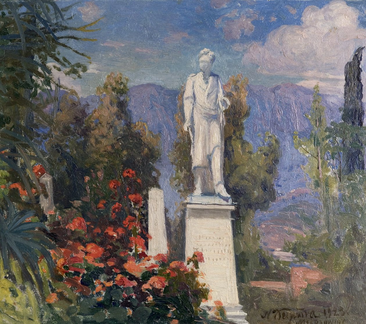 Byrons Monument in Missolonghi, Griekenland, 1923 door Nicholas Himona