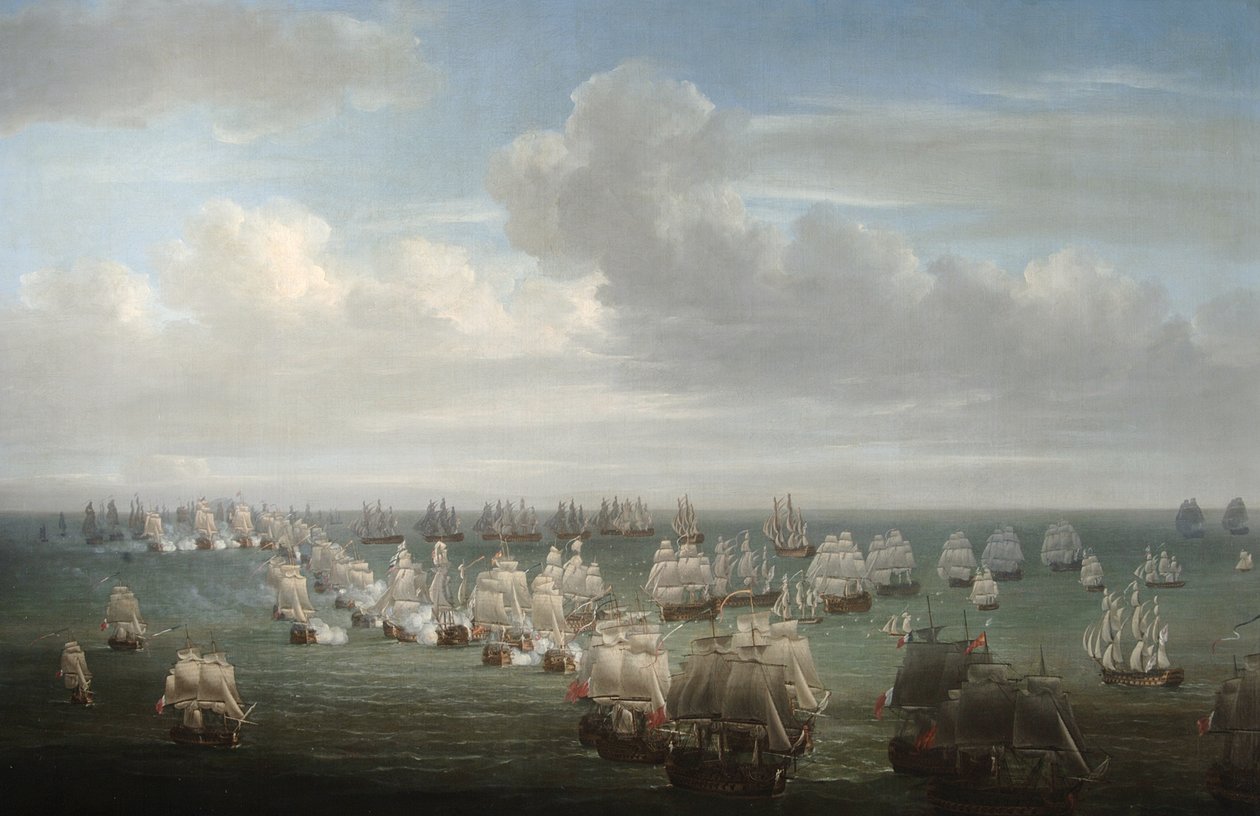 De slag bij Trafalgar door Nicholas Pocock