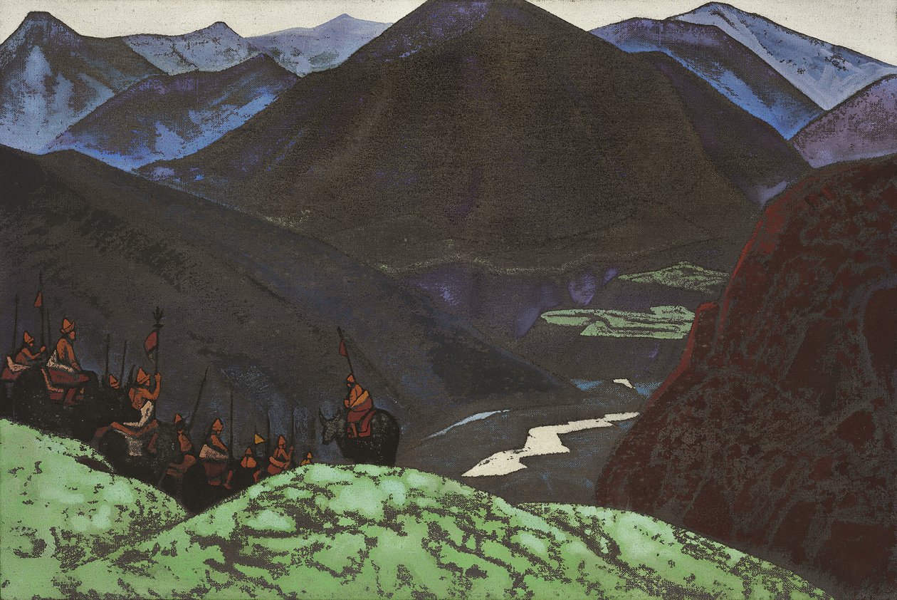 Het leger van Gesar Khan, 1931 door Nicholas Roerich