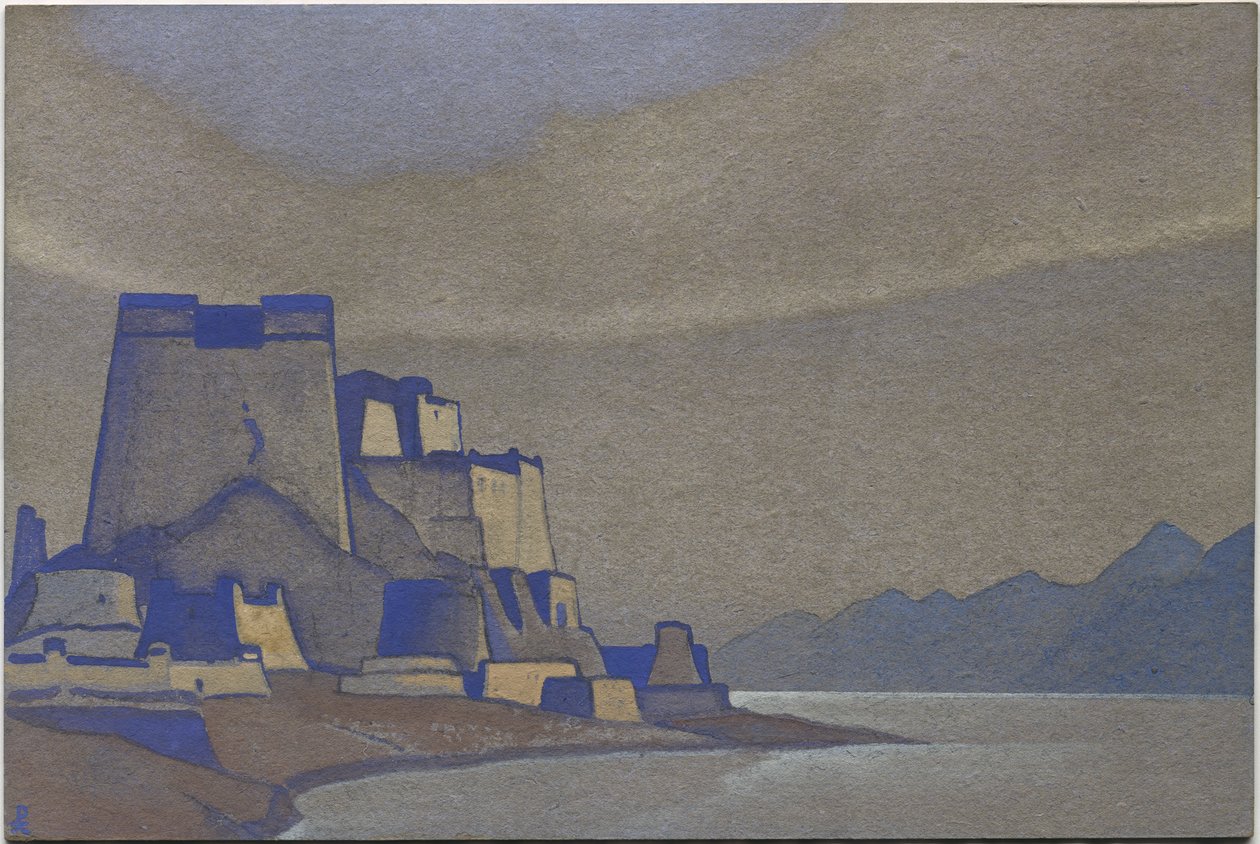 Tibet, Dzong, 1936 door Nicholas Roerich