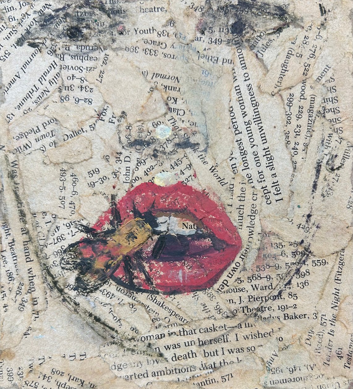 Bee Sting Lips, 2019-23 (collage) door Nick Williams
