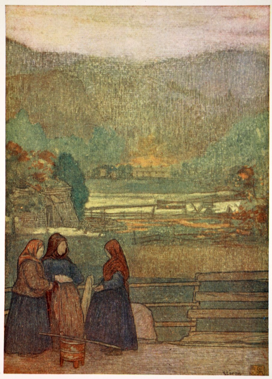 Plattelandsvrouwen die bessen verkopen op de weg naar Storen, 1905 door Nico Jungman