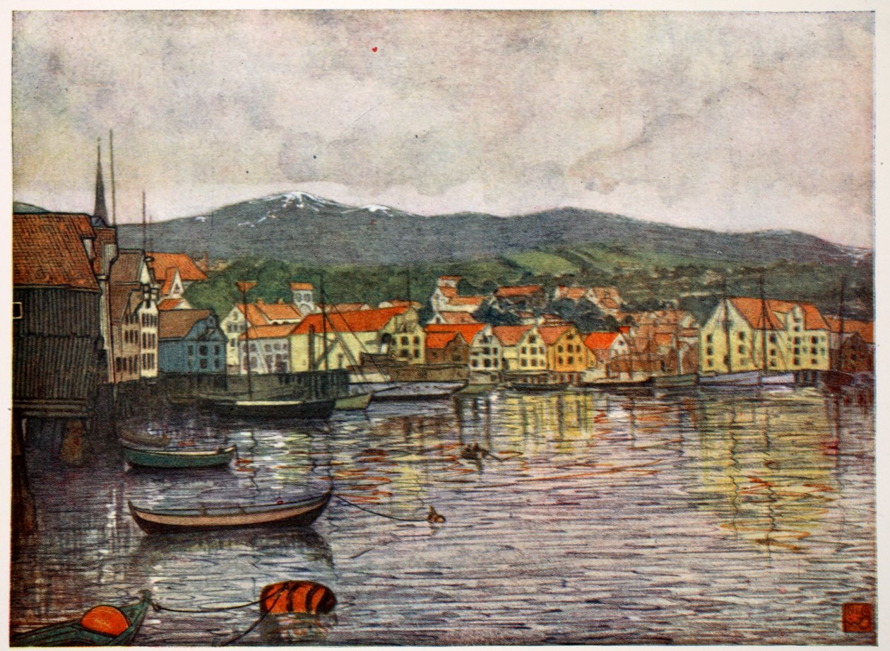 De stad Molde, 1905 door Nico Jungman