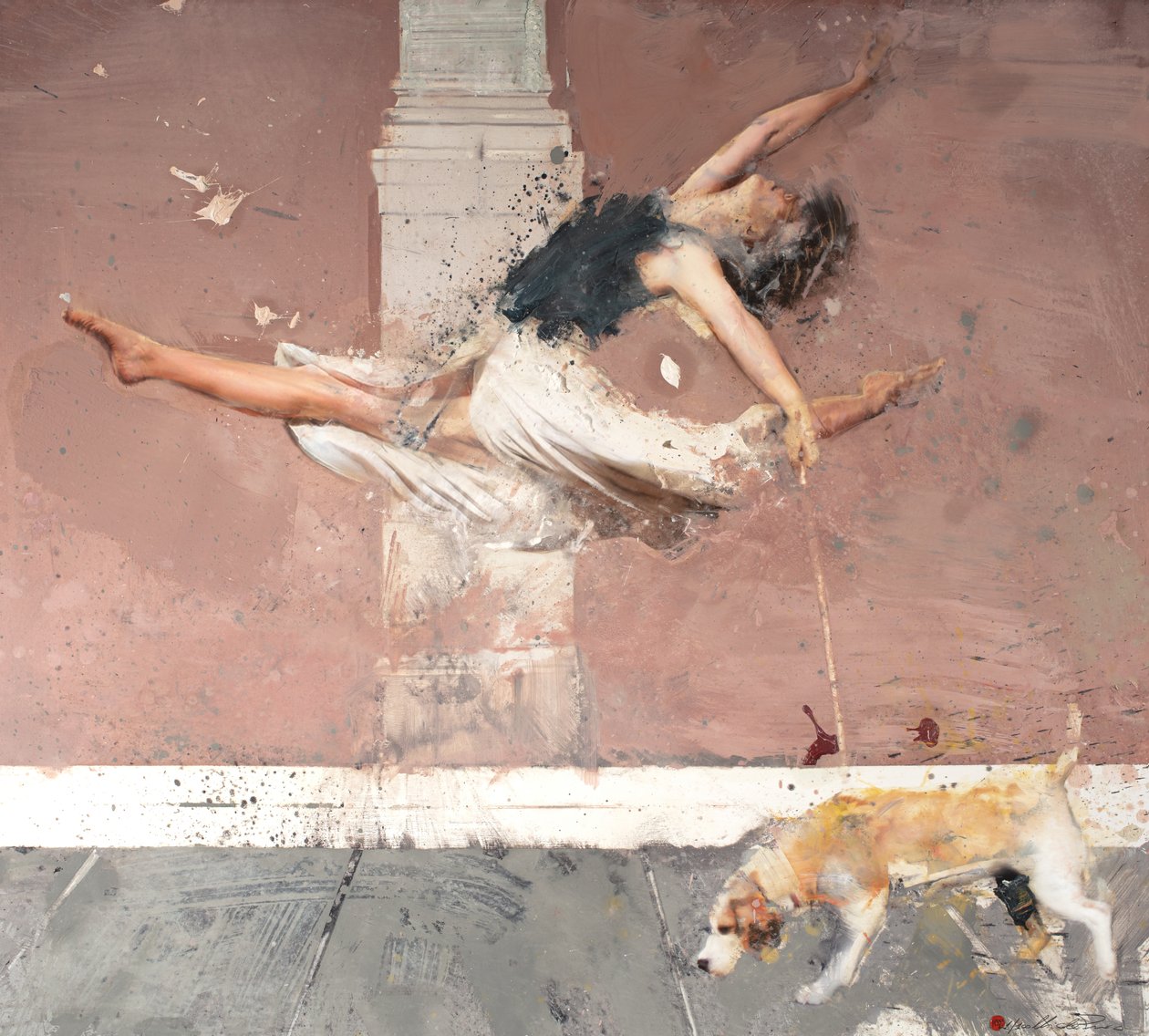 Ballerina met hond, 2021 door Nicola Pucci
