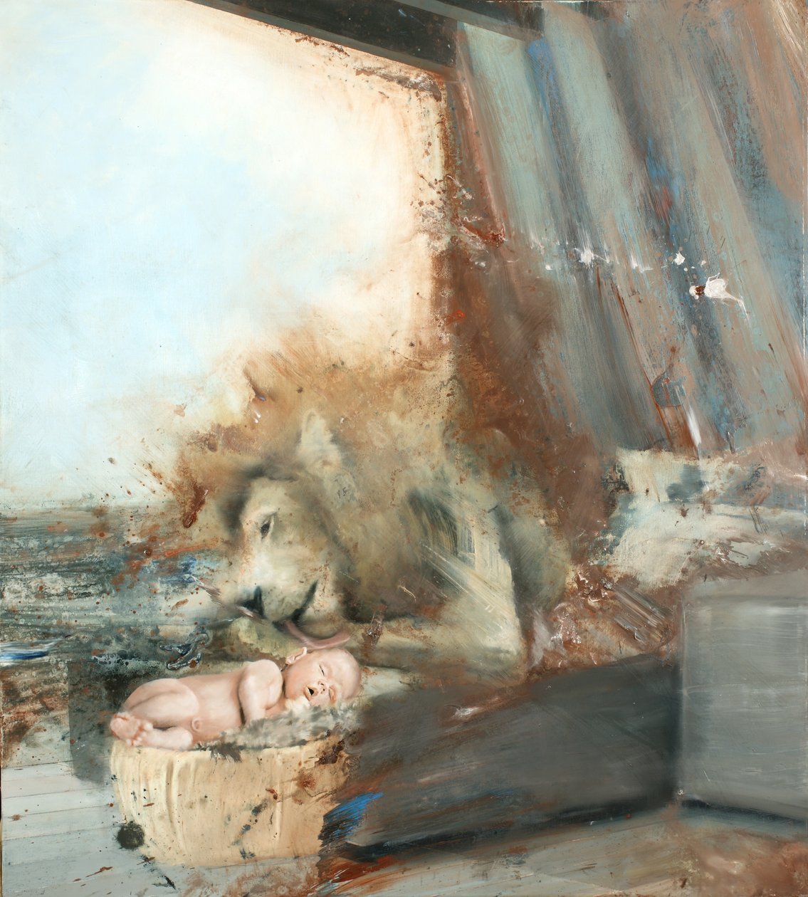 Leeuw met kind, 2015 door Nicola Pucci