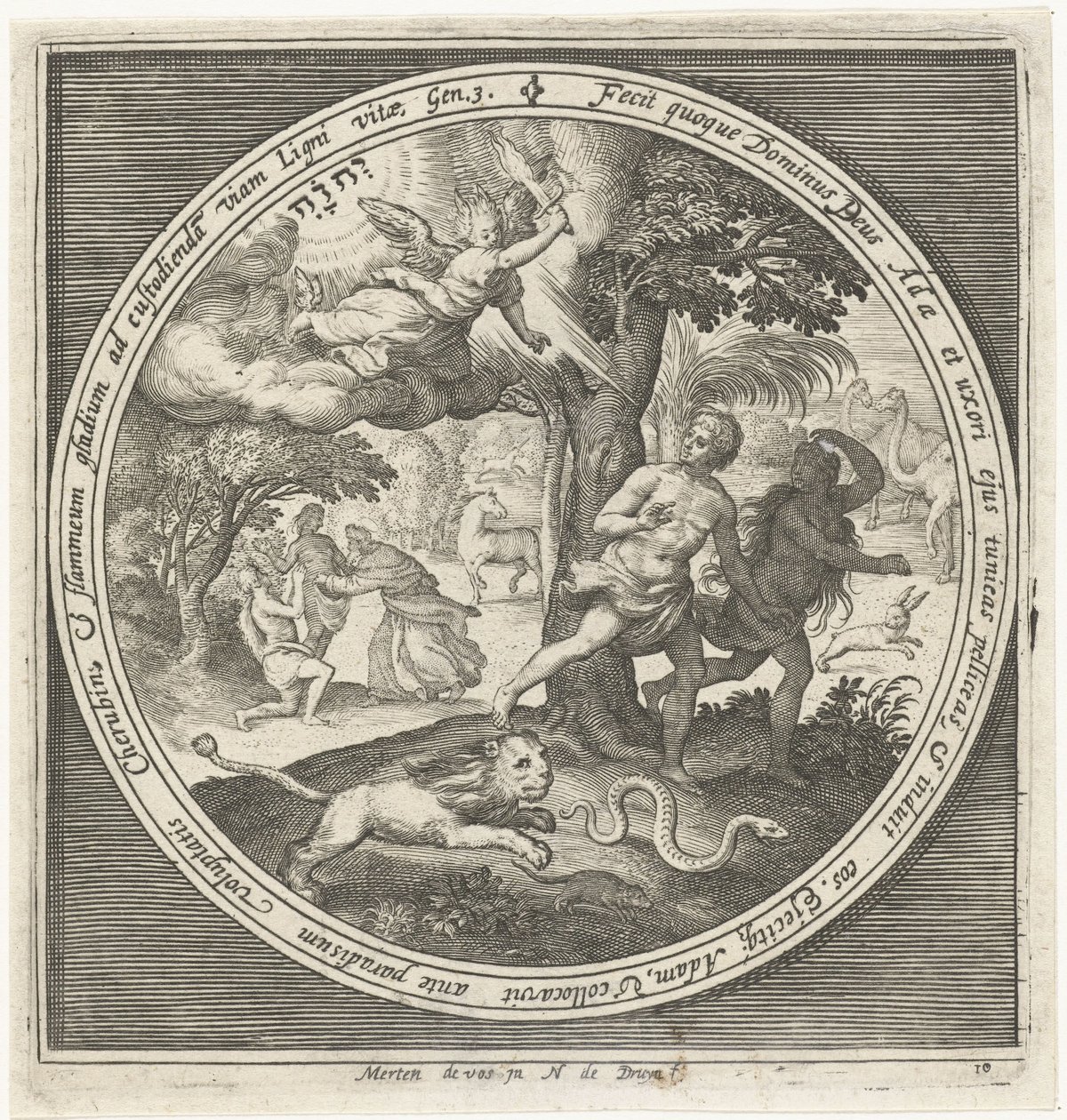 Verdrijving uit het Paradijs door Nicolaes de Bruyn