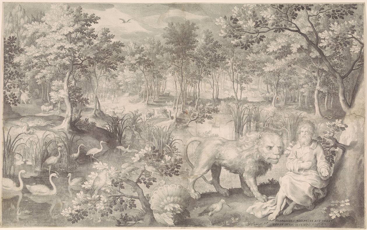 Jeremia in de wildernis door Nicolaes de Bruyn
