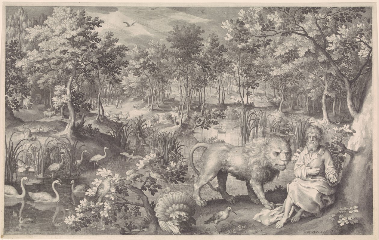 Jeremia in de wildernis door Nicolaes de Bruyn