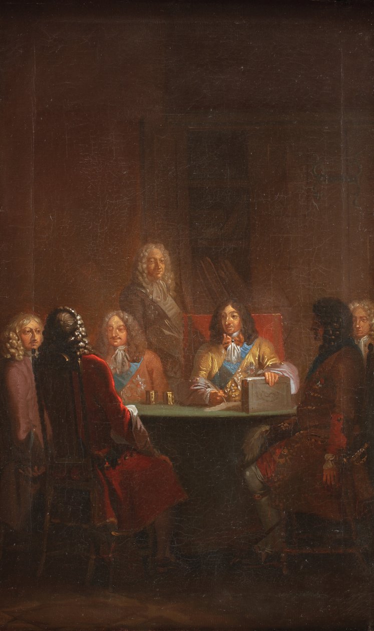 Christian V Presenteert Deense Wet 1683 door Nicolai Abildgaard