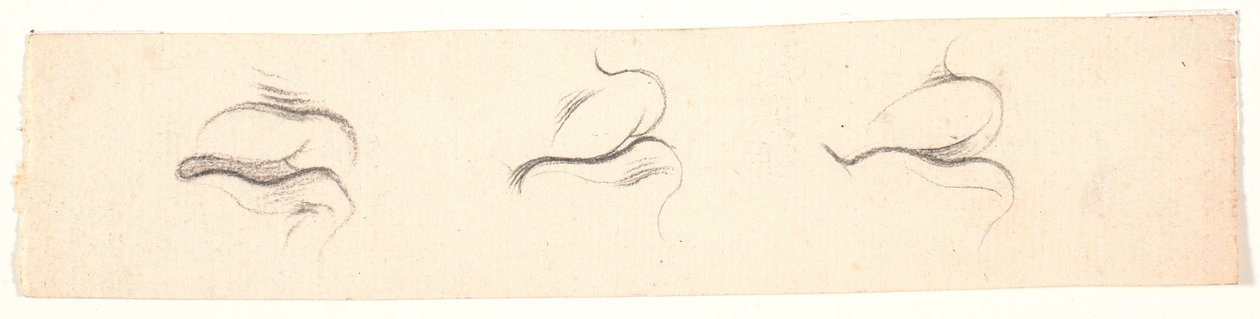 Drie studies van monden door Nicolai Abildgaard