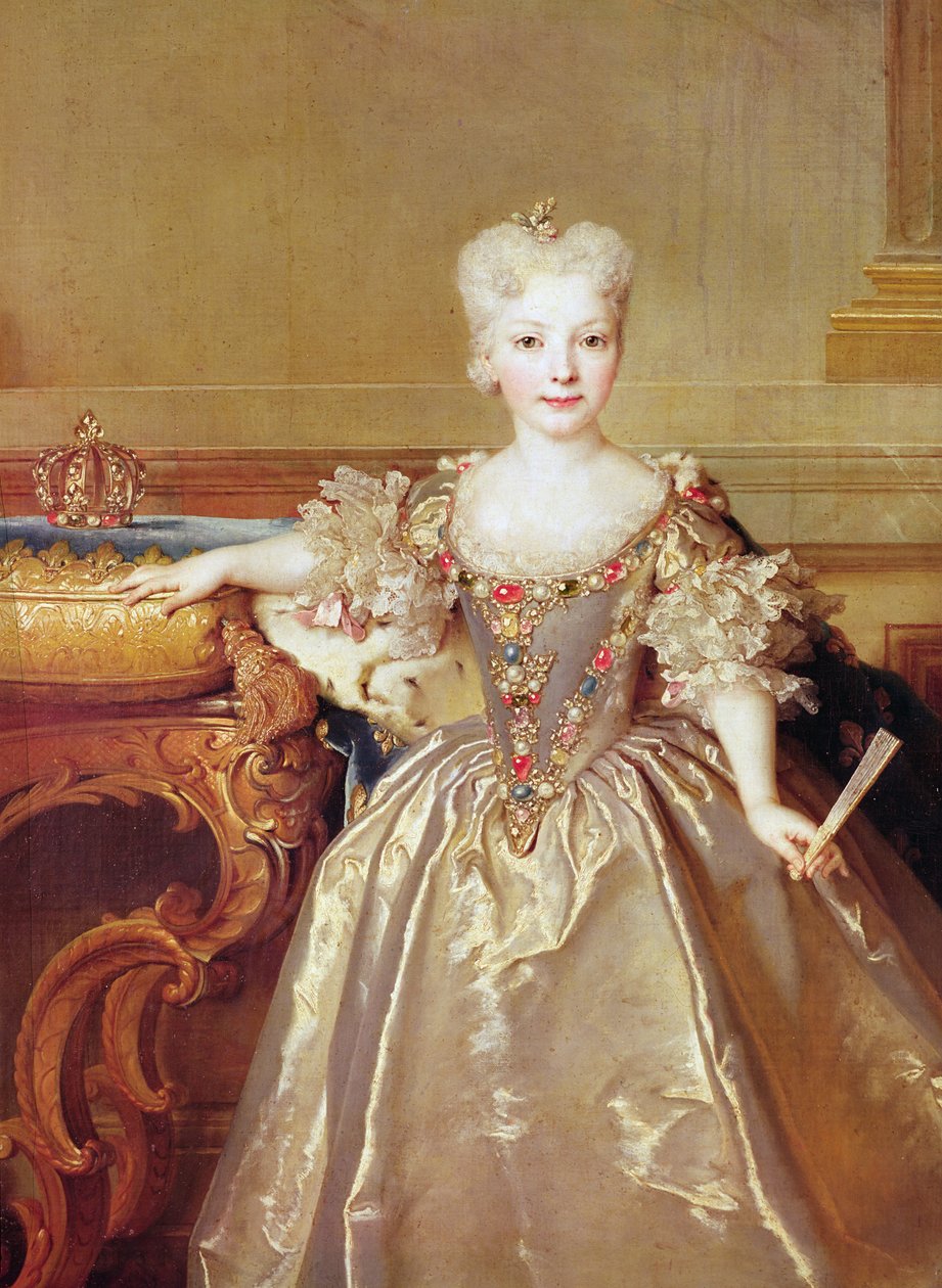 Infanta Maria Ana Victoria de Borbón, 1724 (detail) door Nicolas de Largillière