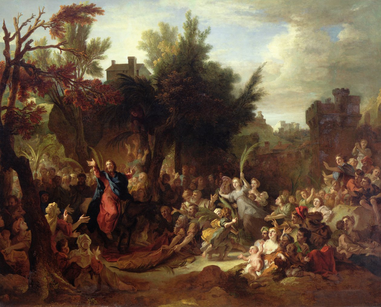 De intocht van Christus in Jeruzalem, c.1720 door Nicolas de Largillière