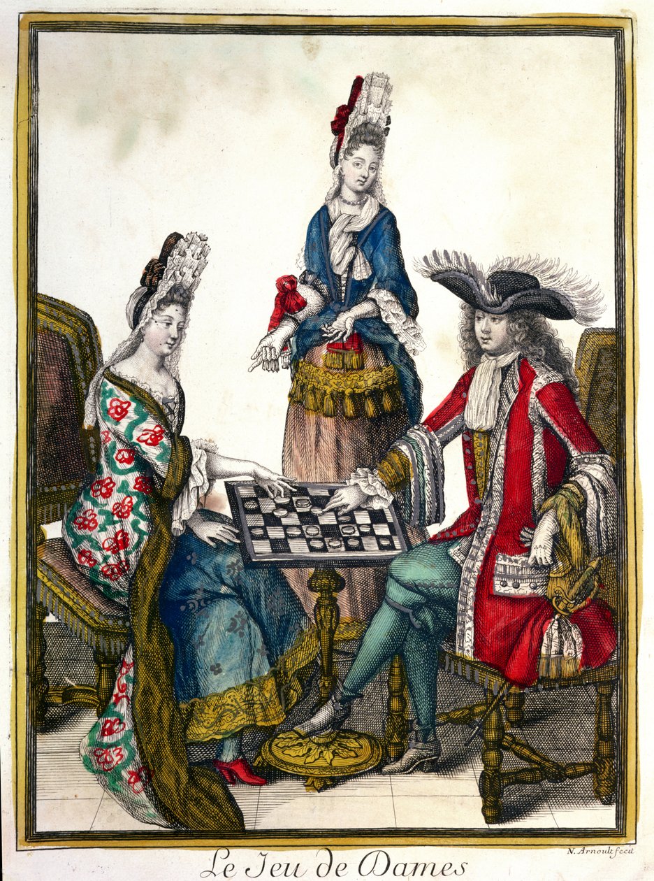 Le Jeu de Dames (Dammen), eind 17e eeuw begin 18e eeuw door Nicolas Arnoult
