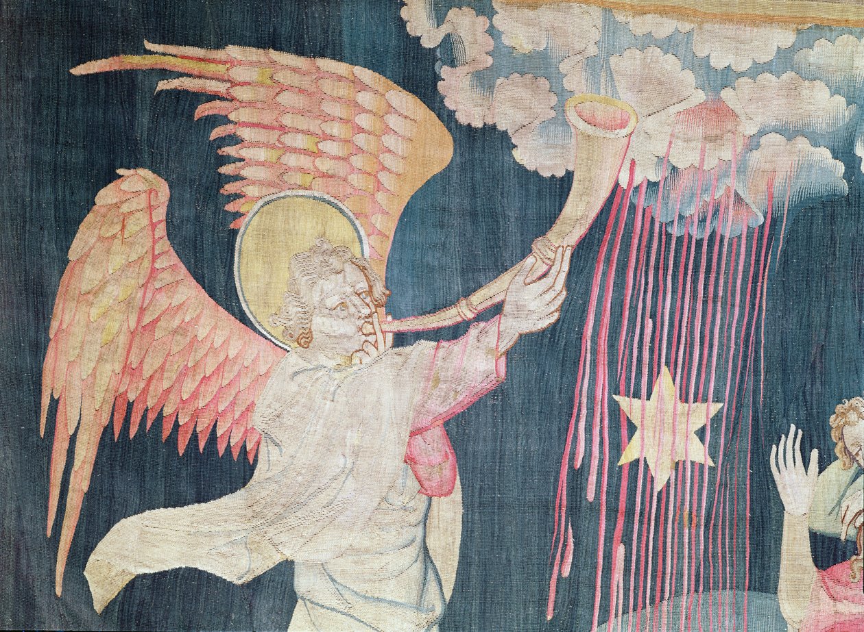 De Derde Trompet en de Alsemster, no.22 uit De Apocalyps van Angers, 1373-87 (detail) door Nicolas Bataille