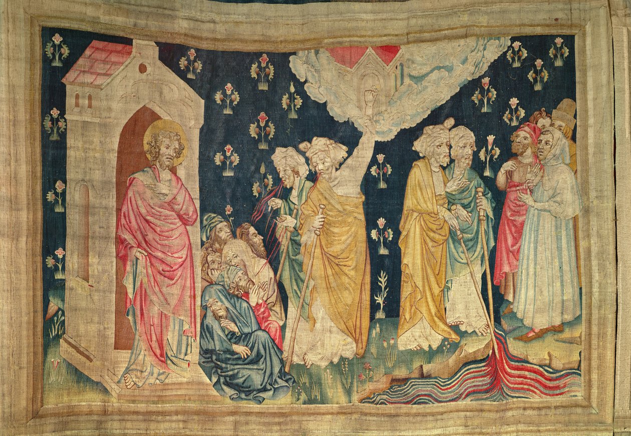 De Twee Getuigen van Christus Evangeliseren de Wereld, nr. 30 uit De Apocalyps van Angers door Nicolas Bataille