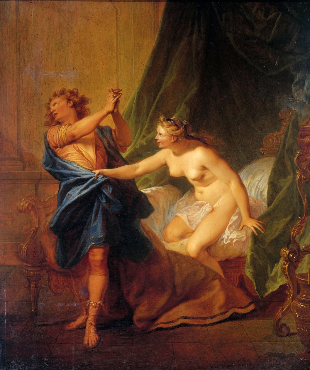 Jozef en de vrouw van Potifar door Nicolas Bertin