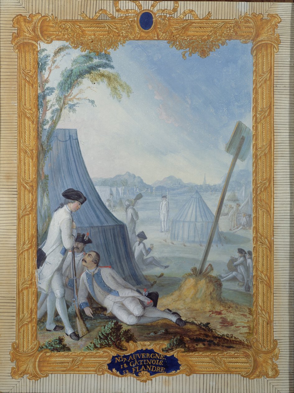 Uniformen van de Franse Infanterie tijdens de Amerikaanse Oorlog (Auvergne, Vlaanderen en Gatinois) door Nicolas Hoffmann