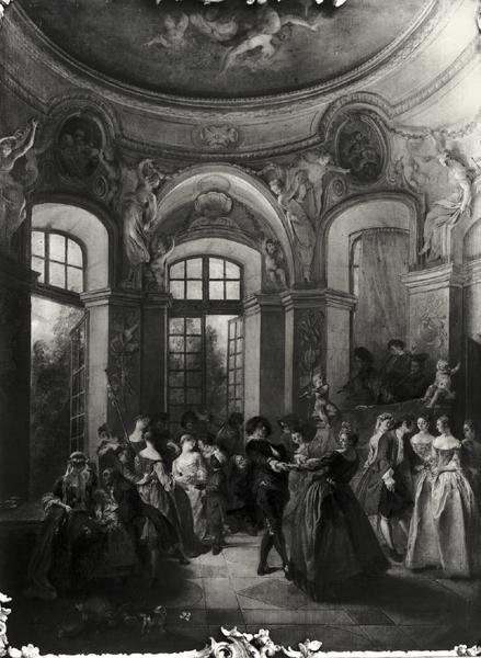 Dans in een paviljoen door Nicolas Lancret