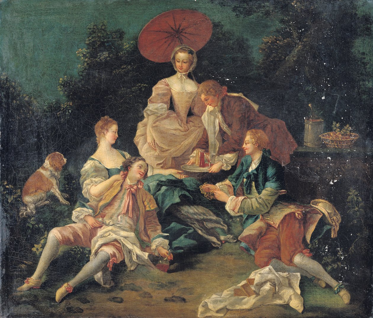 Picknick in een Park door Nicolas Lancret