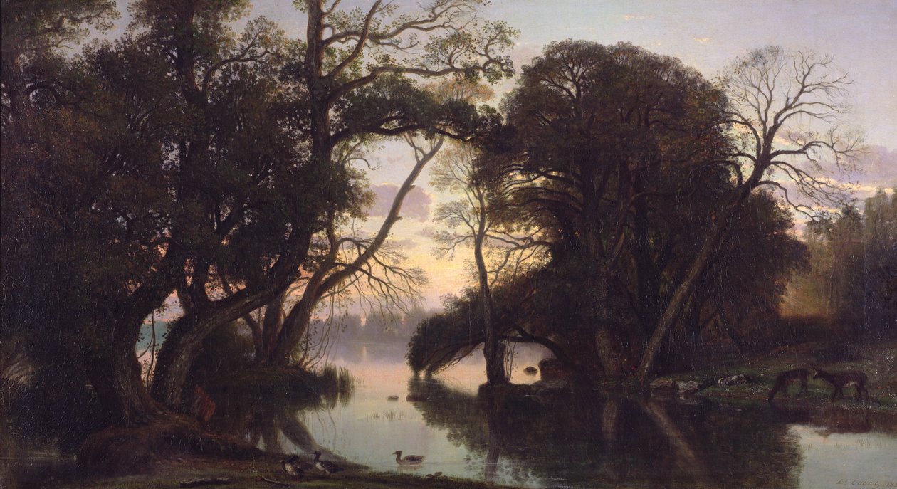 Een Herfstavond, 1852 door Nicolas Louis Cabat
