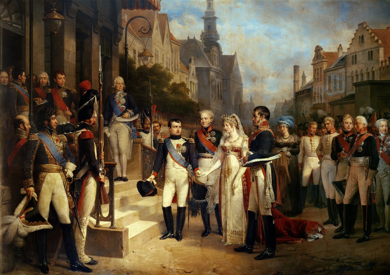 Napoleon Bonaparte (1769-1821) Ontvangt Koningin Louisa van Pruisen (1776-1810) te Tilsit door Nicolas Louis Francois Gosse