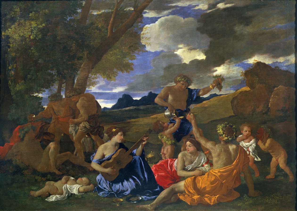 Bacchanaal tafereel door Nicolas Poussin