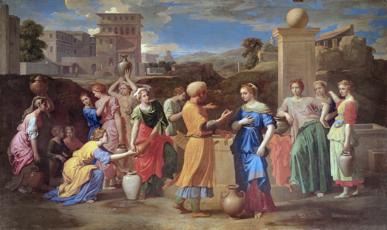 Eliezer en Rebecca door Nicolas Poussin
