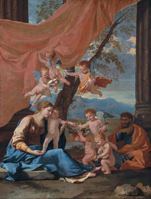 Rust tijdens de vlucht naar Egypte door Nicolas Poussin