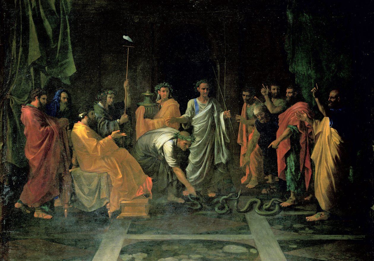 Mozes en de koperen slang door Nicolas Poussin