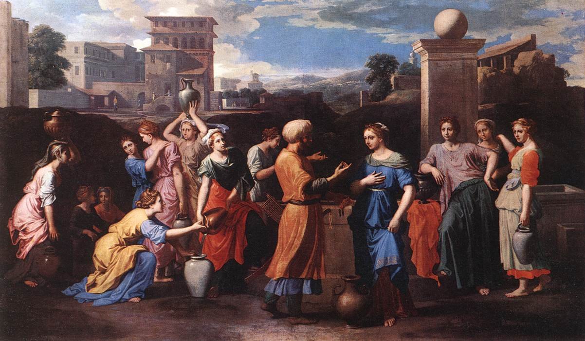 Rebecca bij de bron door Nicolas Poussin