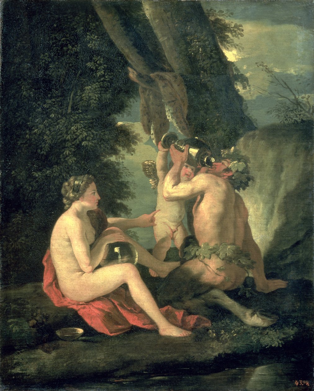 Sater en nimf, 1630 door Nicolas Poussin